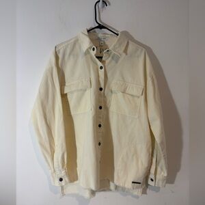 Peace Love World Medium Corduroy Shacket Snap Buttons Today Will Be A Good Day